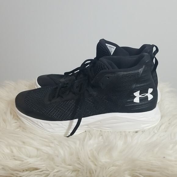 Under Armour Womens Jet Mid Black Basketball Sneakers - Picture 3 of 7